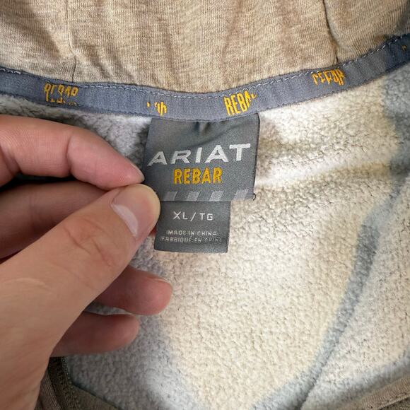 Ariat Rebar Graphic Hoodie Mens X-Large Dijon Fleece Sweater Workwear - Picture 5 of 8